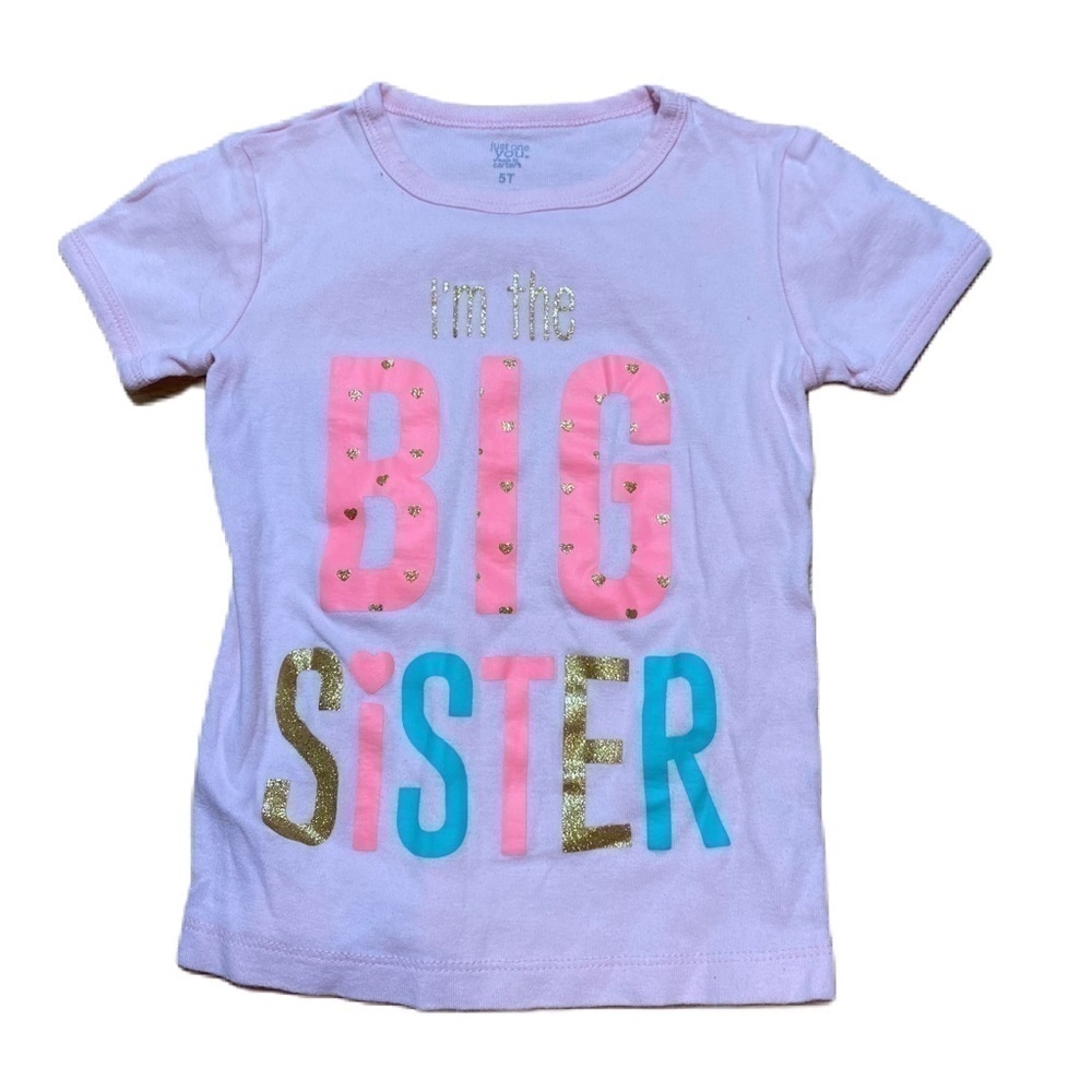 Carter’s I’m the Big Sister T-shirt 5T Kids Girls Pink